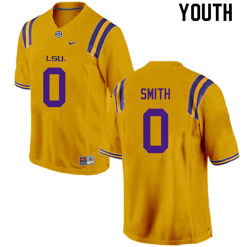 LSU Tigers Maason Smith #0 Gold Youth Stitched Authentic NCAA 2021 College Nike Football Jersey GAN1275NZ